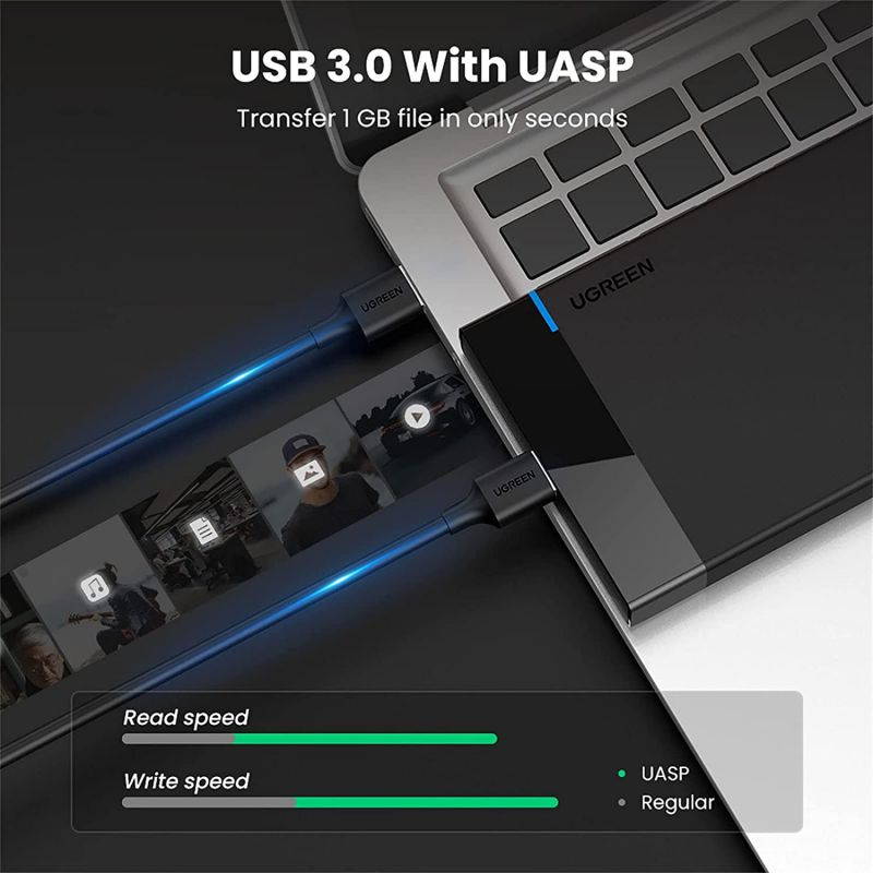 2.5" Hard Drive Enclosure,Wanmingtek USB 3.0 to SATA External Hard Drive Enclosure for 2.5 inch 7mm/9.5mm SATA I/II/III HDD SSD Support Max 6TB UASP Function Tool-Free Design