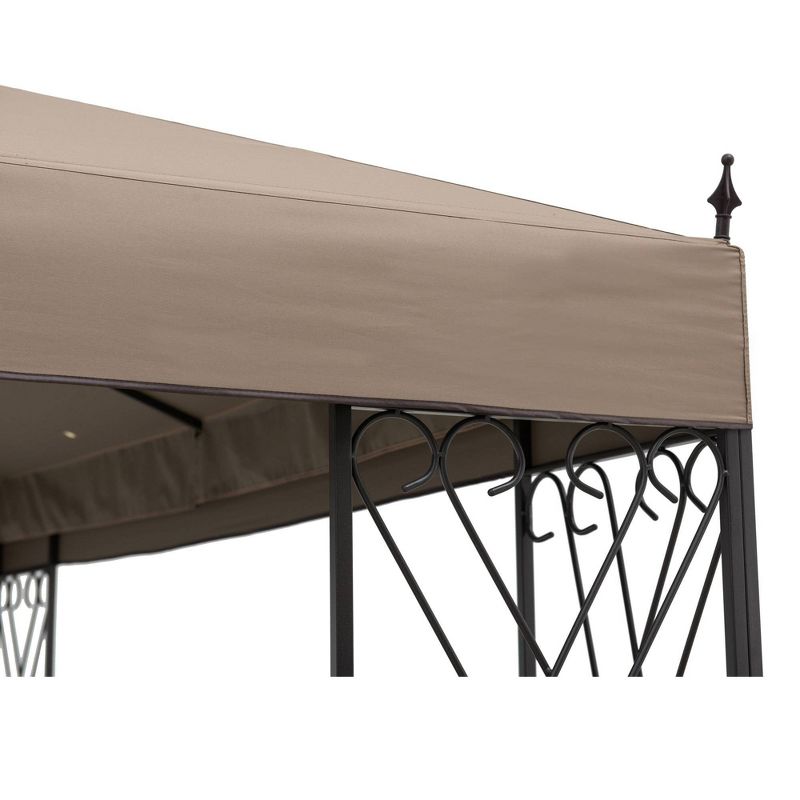 Woodstock 10' x 12' Two-Tier Hardtop Vented Patio Gazebo Khaki - Sunjoy