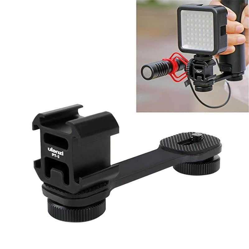 Cold Shoe Mount Gimbal Extension Bracket, Universal Mic Stand and Light Mount Plate Adapter for Zhiyun Smooth 4/Smooth Q/DJI OSMO Mobile 2/Feiyu Vimble 2 Gimbal Stabilizer Accessories