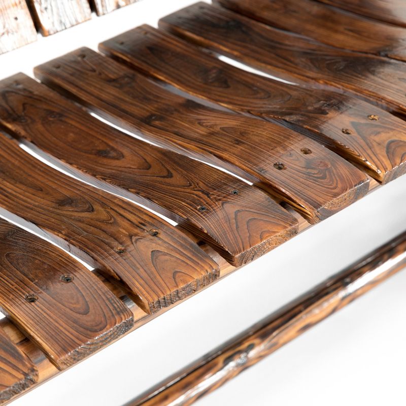 Wood Outdoor Bench in Natural Brown-Pemberly Row