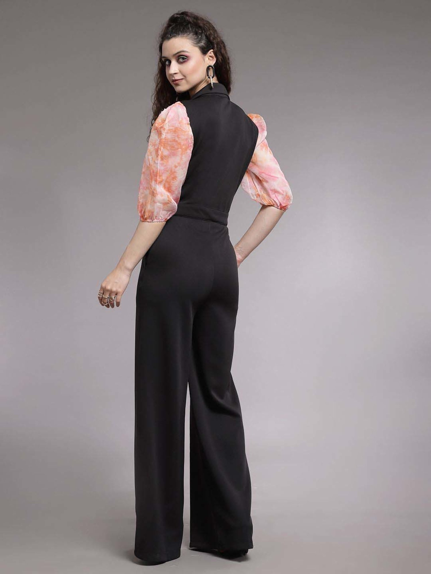 KASSUALLY Black Plain Jumpsuit