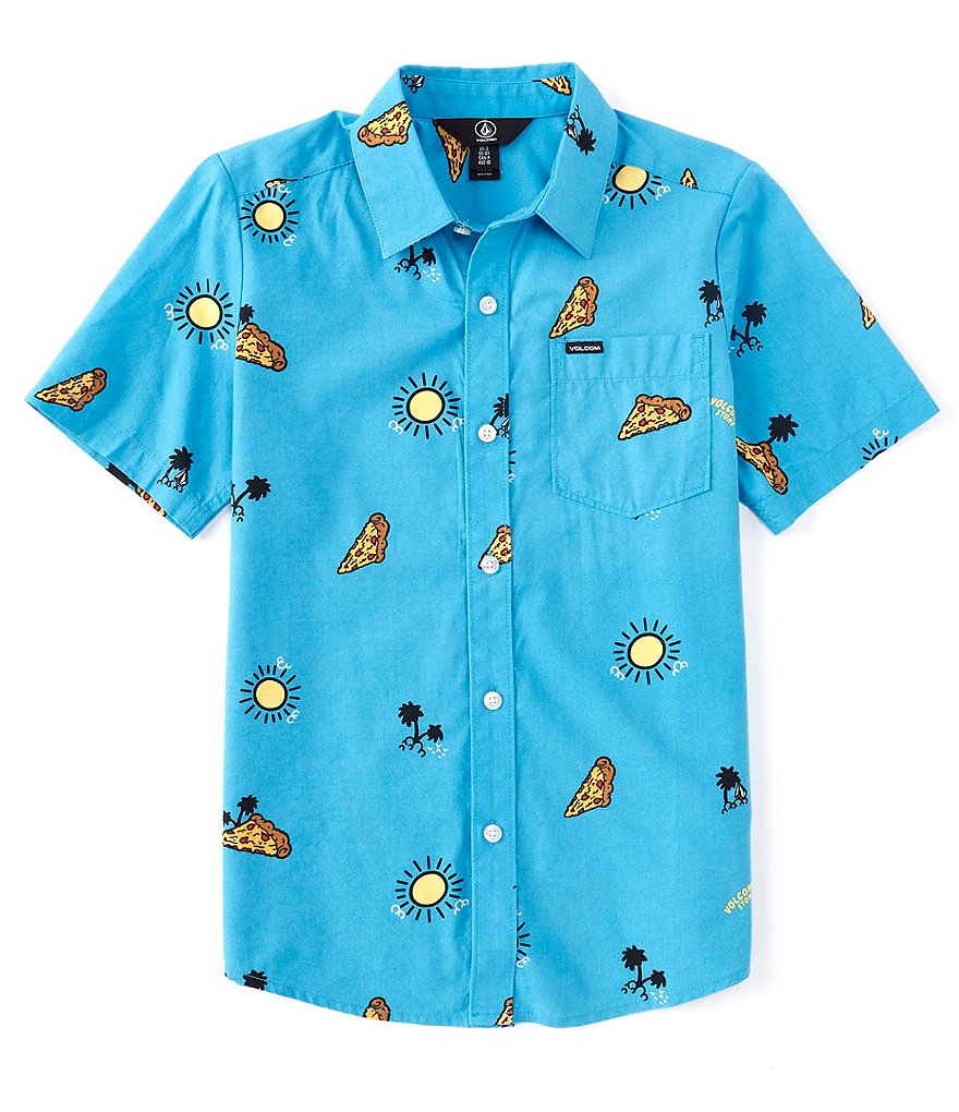 Volcom Big Boys 8-20 Short-Sleeve Cheesy Street Button-Front Shirt