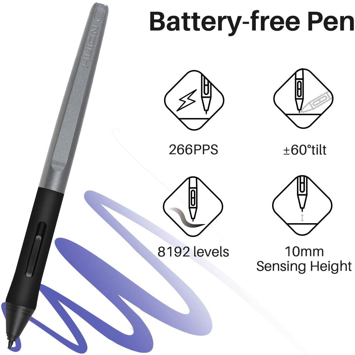 Huion Inspiroy H1060P Graphics Drawing Tablet with Tilt Response Battery-Free Stylus and 8192 Pen Pressure Sensitivity