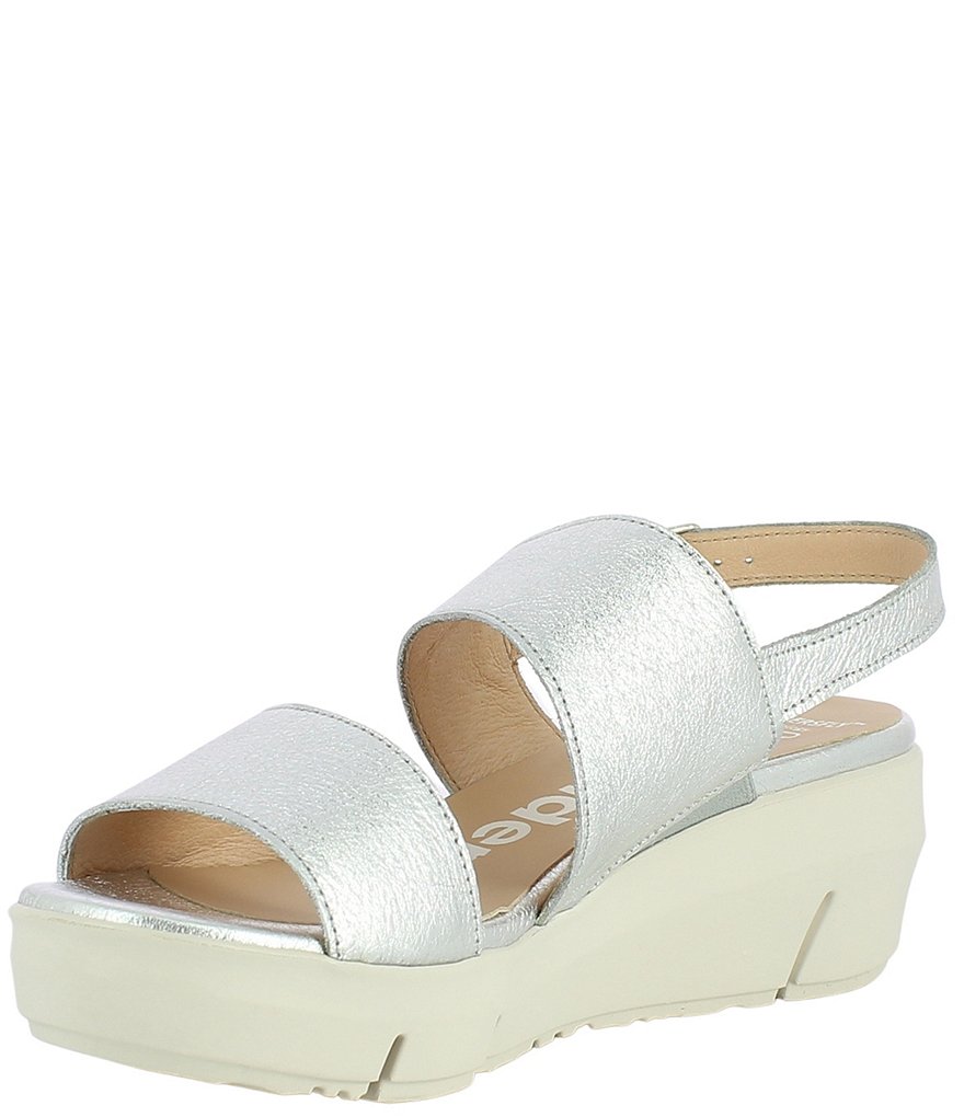 Wonders Marie Leather Platform Wedge Extra Light Sandals