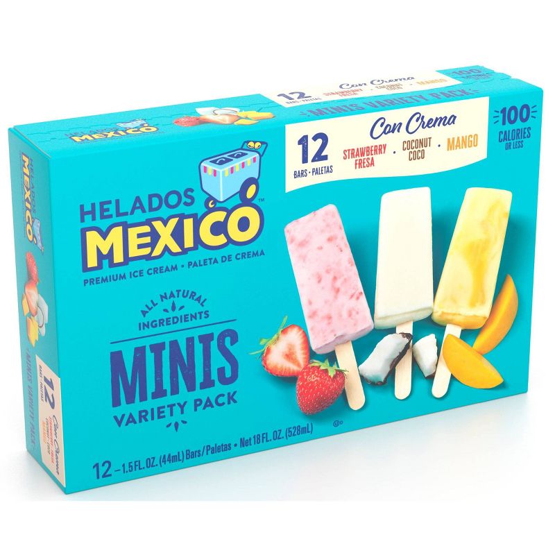Helados Mexico Minis Fruit & Cream Variety Bars - 12ct
