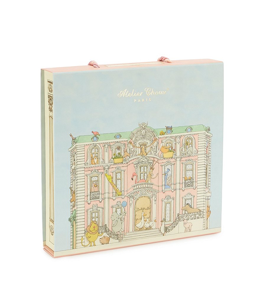 Atelier Choux Paris Organic Cotton Baby Carousel Swaddle Blanket with Gift Box