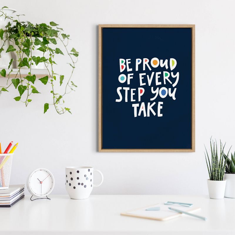 18" x 24" Sylvie Be Proud Framed Canvas by Jenn Van Wyk of Jenn Pens it All Natural - Kate & Laurel All Things Decor