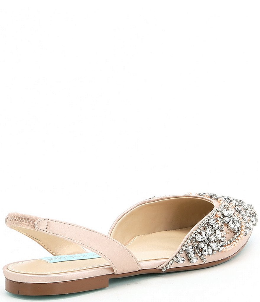 Blue by Betsey Johnson Molly Rhinestone Slingback Dress Flats