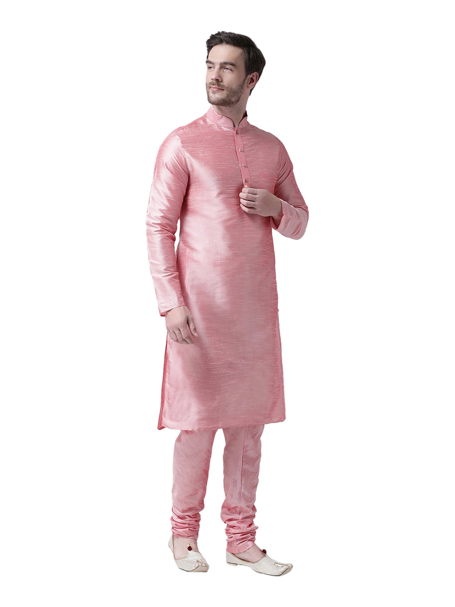 SG LEMAN Peach Kurta Bottom Set