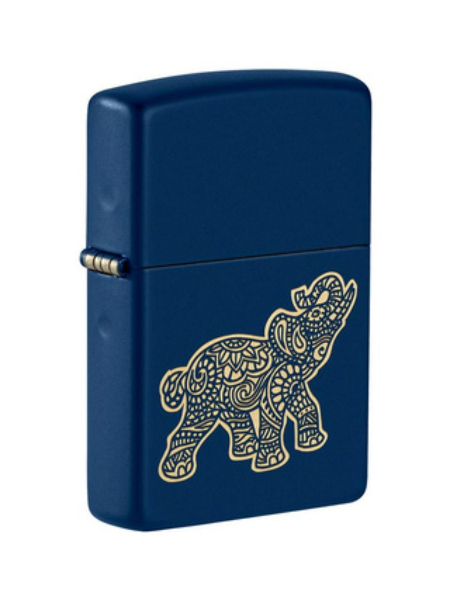Zippo Sapphire Blue Lucky Elephant Design Brass Pocket Lighter