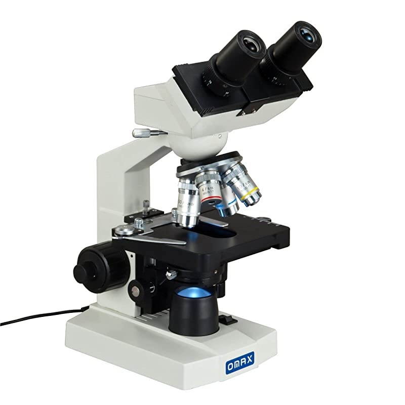 40X-2500X Lab Binocular Biological Compound LED Microscope with 3D Mechanical Stage and Coaxial Coarse/Fine Focusing Knob
