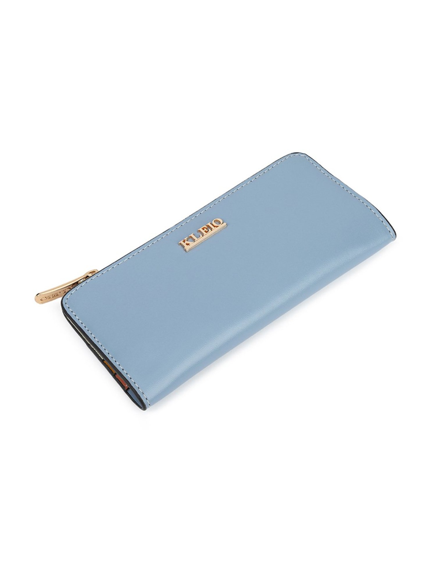 KLEIO Turquoise Color Block Wallet for Women