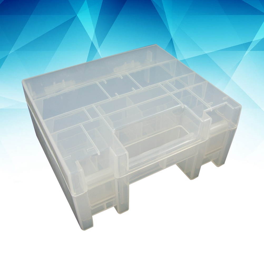 Portable Transparent Battery Storage Case Box for 18650 26650 AA AAA Battery Plastic Battery Holder Container (Transparent)