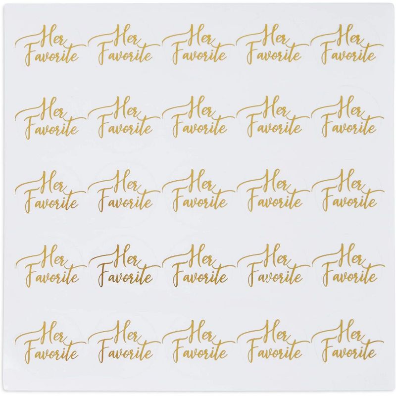 Pipilo Press 200-Pack Gold Foil Stickers for Weddings, His Favorite, Her Favorite (1 inches)