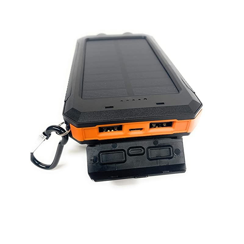Solar Cell Phone Charger USB Solar Battery Charger Solar Battery Pack Battery Backup Portable Power for with Protective Carry Case 2 USB charging ports Charging cord included