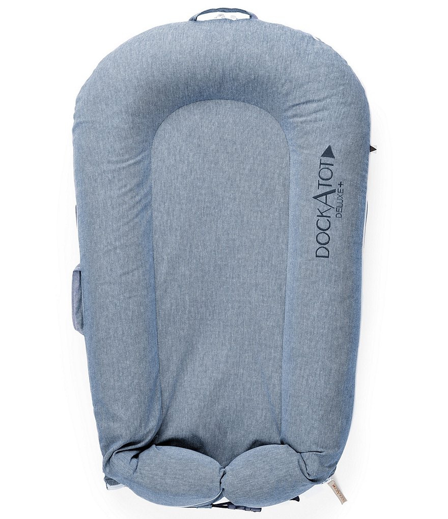 DockATot 0-8 Months Indigo Chambray Deluxe Dock Cover Stage 1