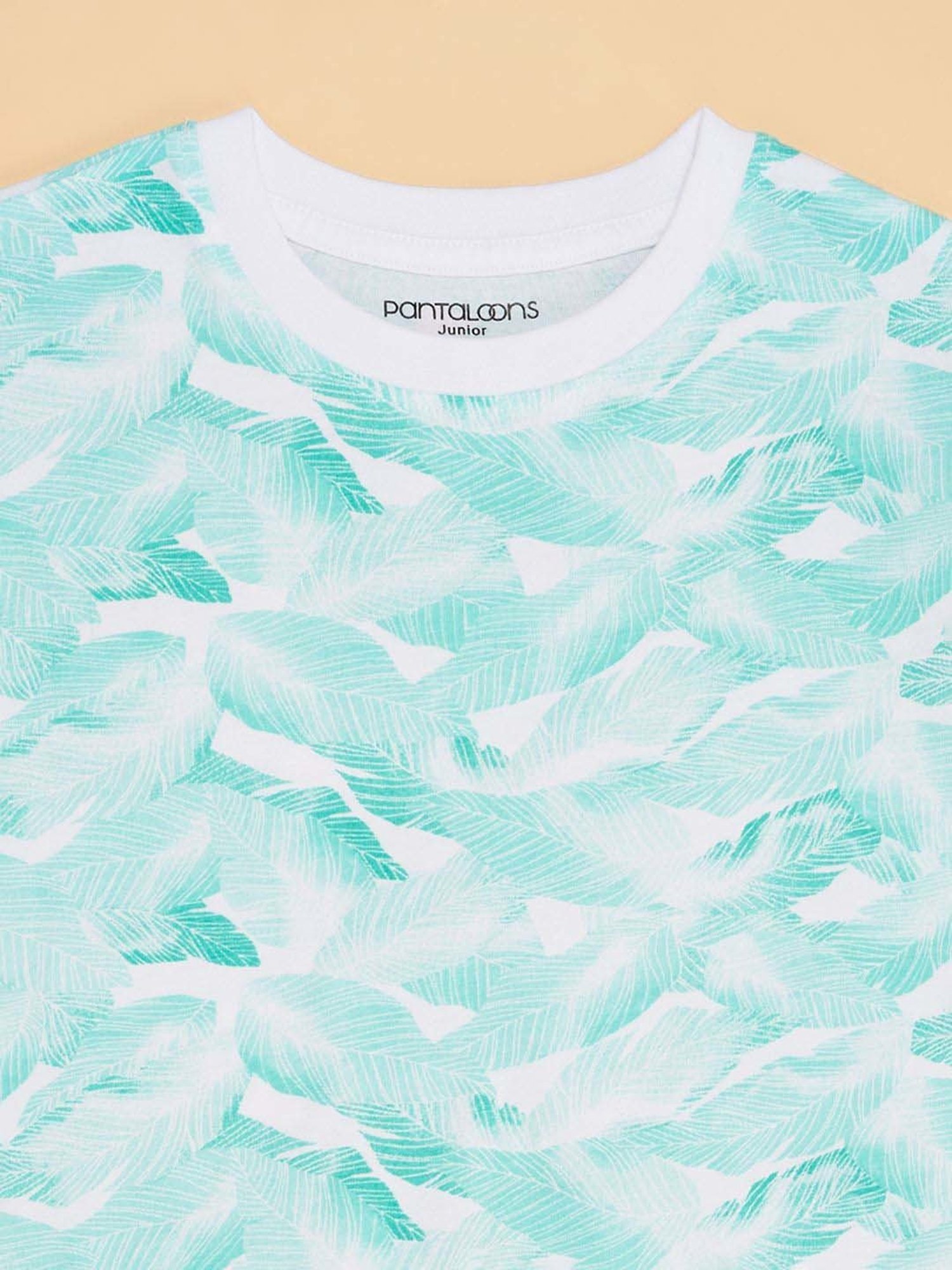 Pantaloons Junior Ice Green Cotton Printed T-Shirt