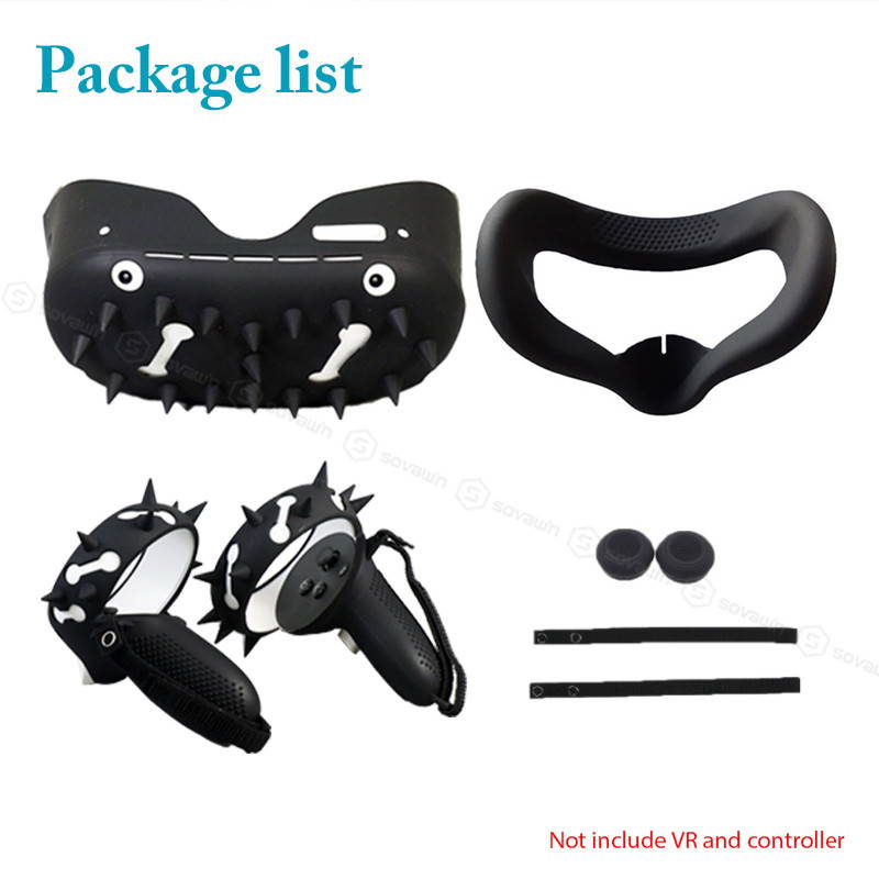 Silicone Protective Shell Case For Oculus Quest 2 VR Helmet Protective Front Cover Anti-Scratches With Touch Controller Cover