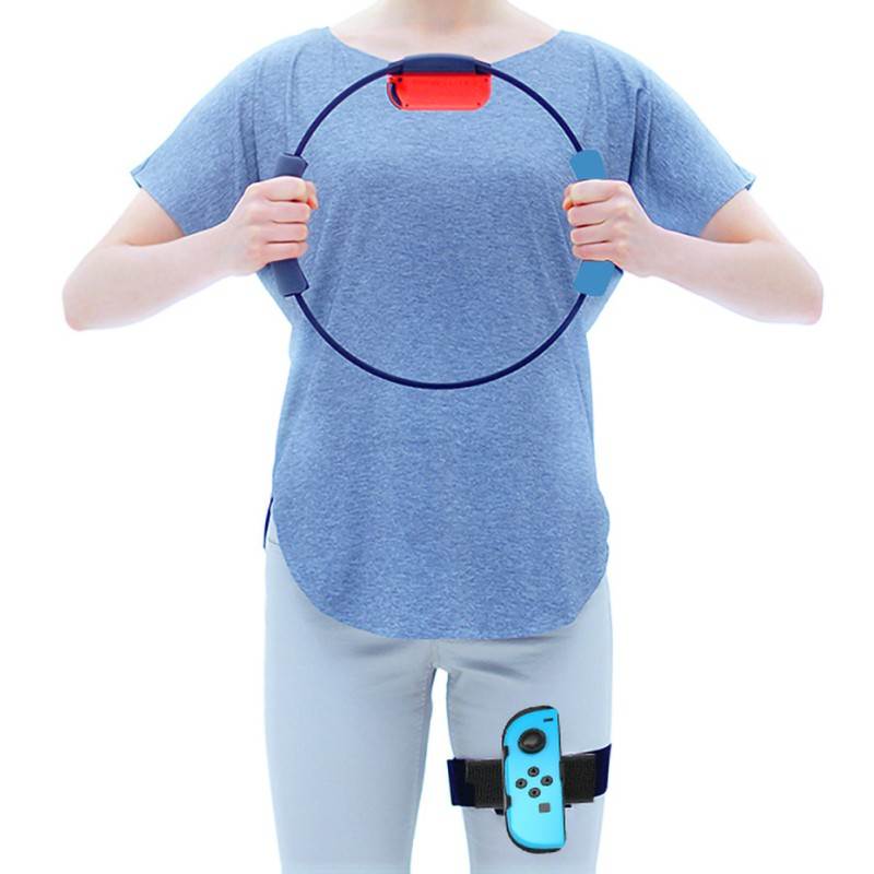 Fitness Ring With Adjustable Elastic Leg Strap Sport Band For Nintendo Switch