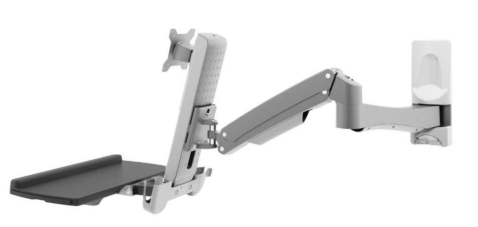 Atdec A-STSWW Sit-To-Stand Wall Mounted Workstation. Ergonomic Design With 3 Points Of Articul