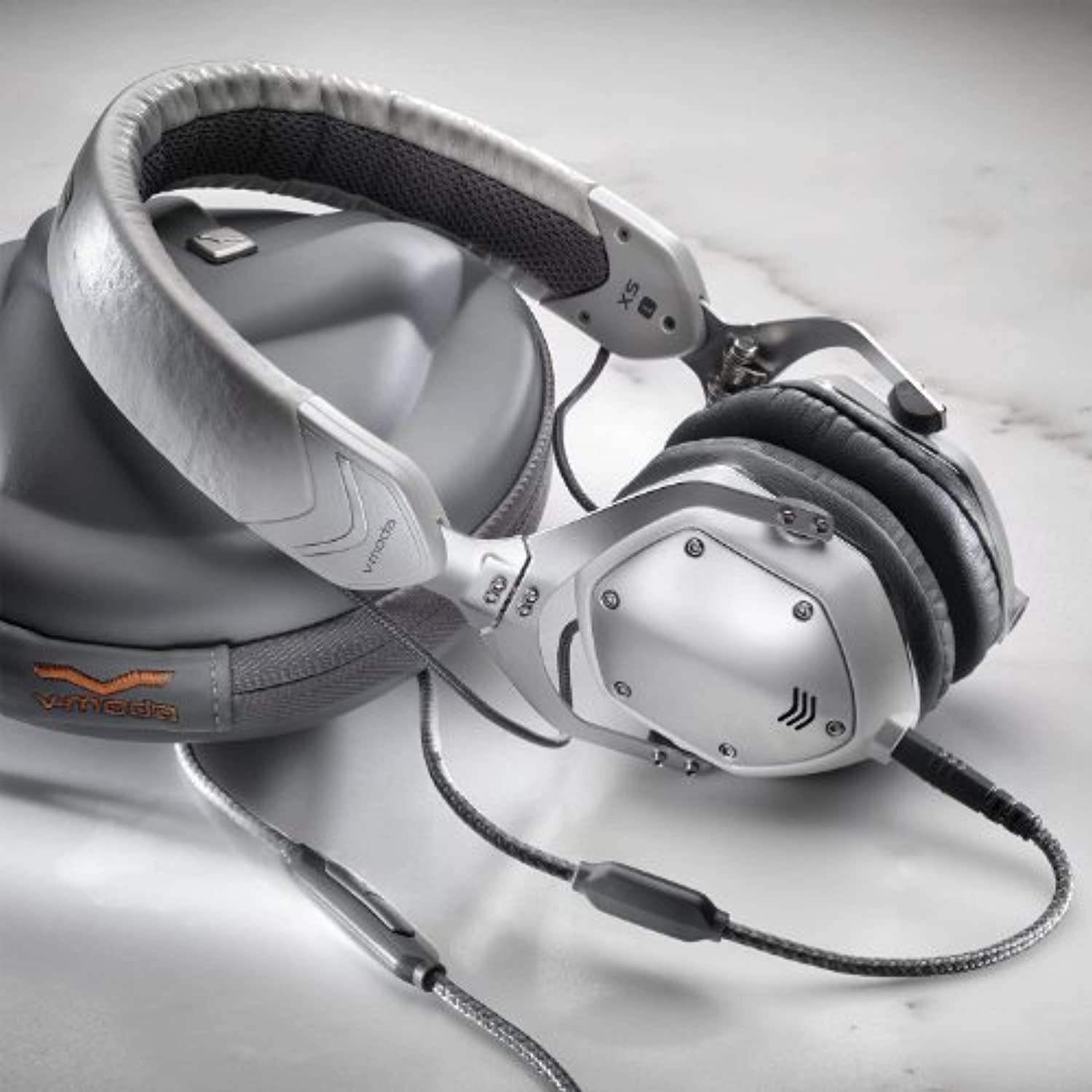 V-MODA XS On-Ear Folding Design Noise-Isolating Metal Headphone (White Silver) (XS-U-WSILVER)