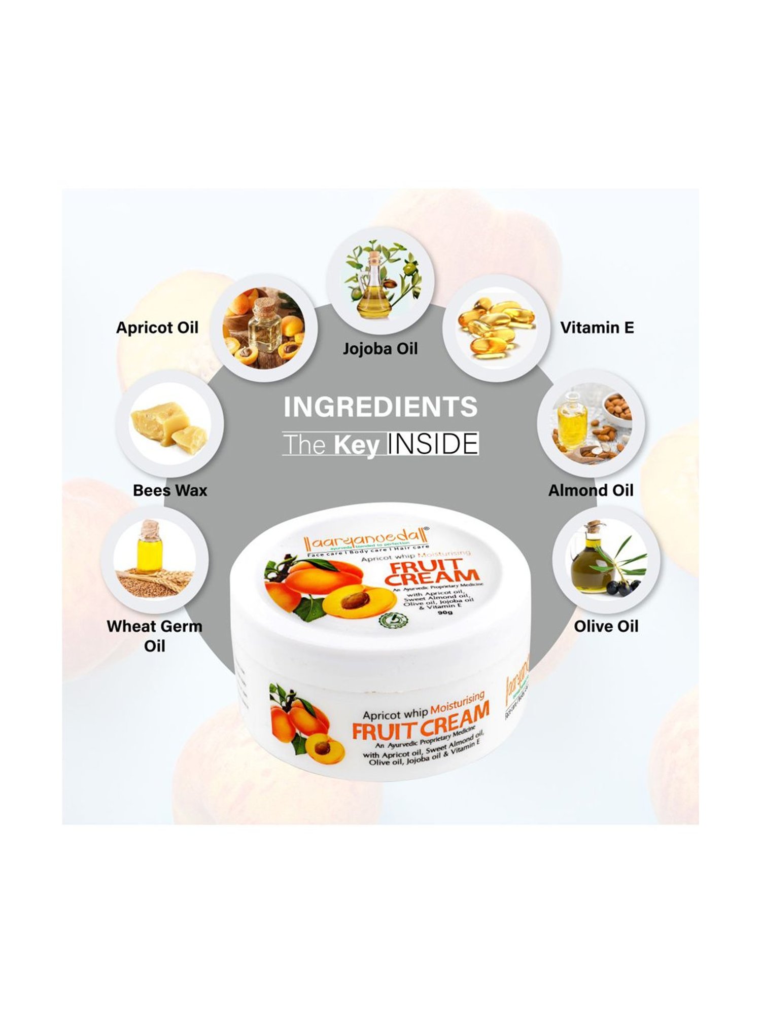 Aryanveda Unisex Apricot Whip Moisturising Cream (Pack of 5)