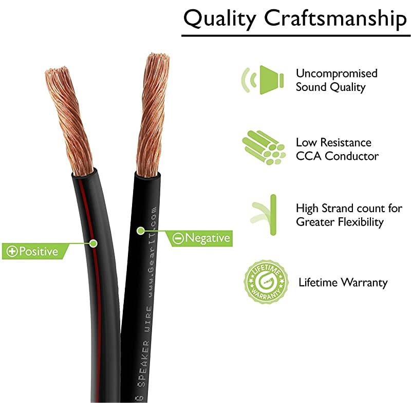 CERTICABLE 12AWG CL2 Rated 2-Conductor Loud Speaker Cable - 100 ft For In-Wall Installation