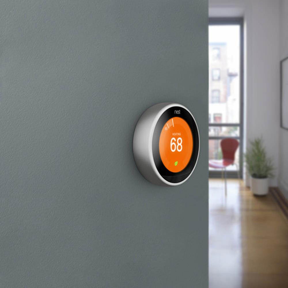Nest Learning Thermostat 3rd Gen (Stainless Steel) w/ 2 Pack Wifi Smart Plug