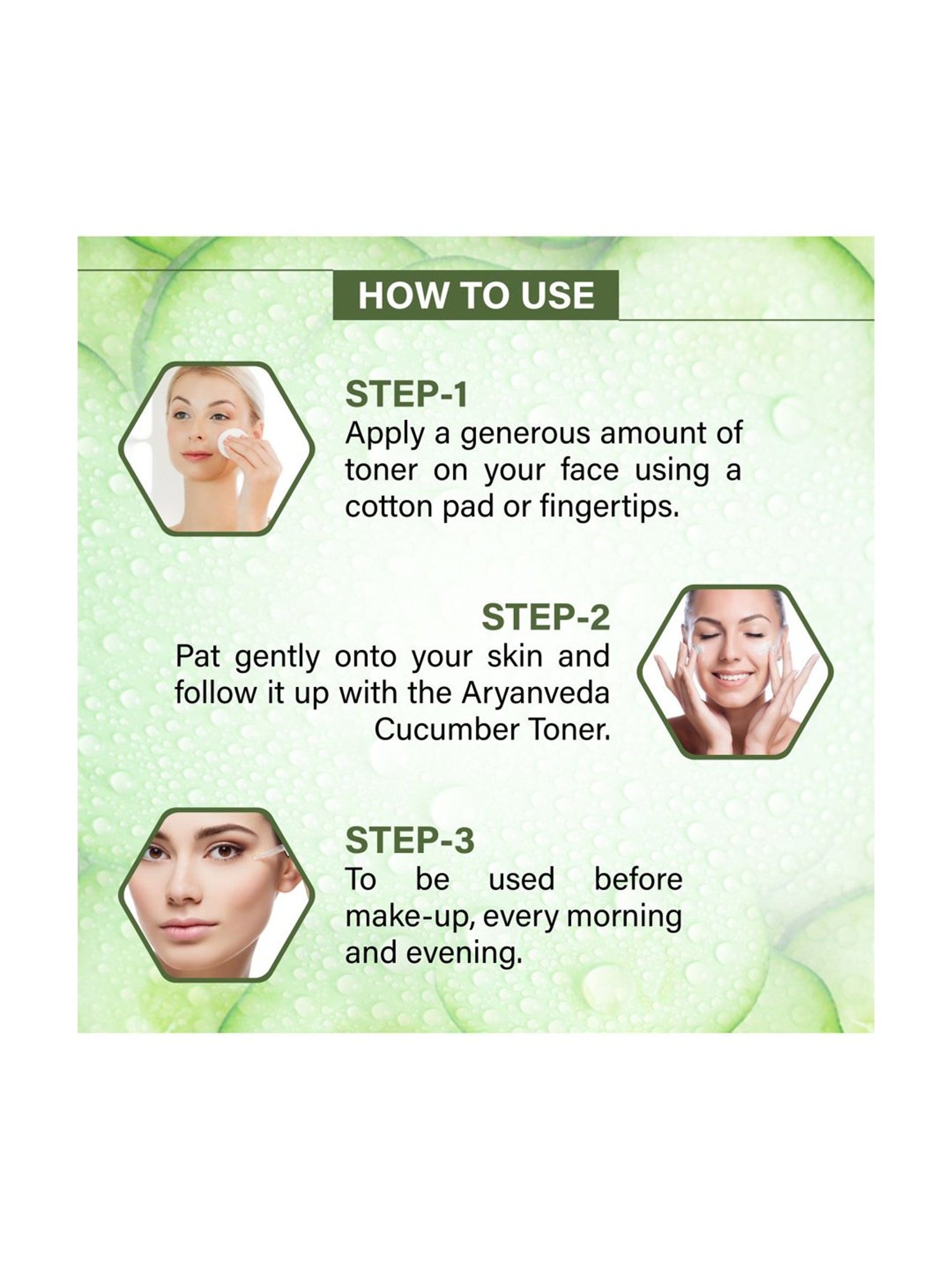 Aryanveda Cucumber Toner For Restore Nature Radiance Of Skin (Pack of 3)