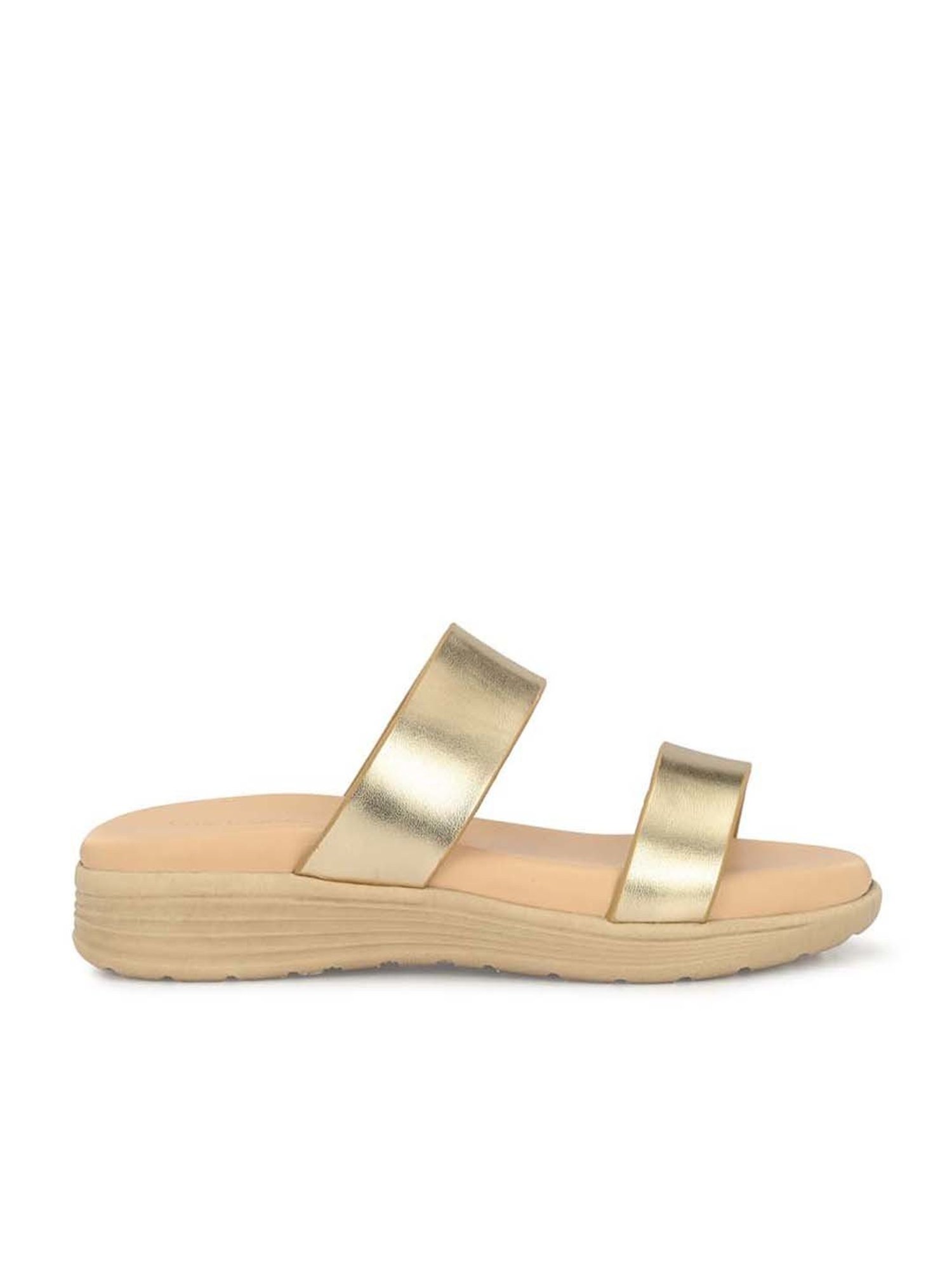 Clog London Women's Golden Casual Wedges