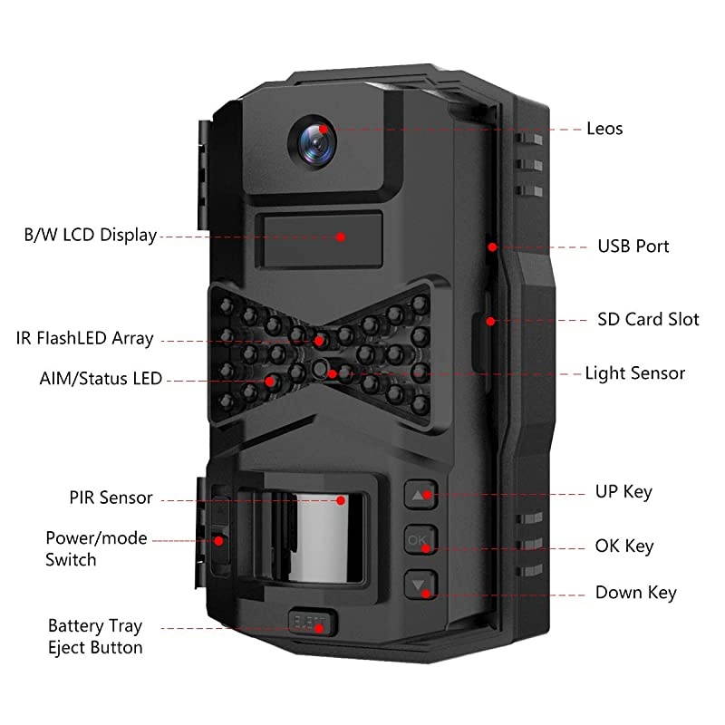 Trail Game Camera 16MP 1080P Waterproof Hunting Scouting Cam for Wildlife Monitoring with Night Vision LY123 2 Pack