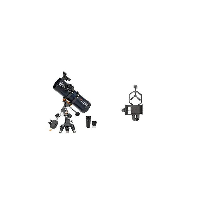 31042 AstroMaster 114 EQ Reflector Telescope with Basic Smartphone Adapter 1.25" Capture Your Discoveries