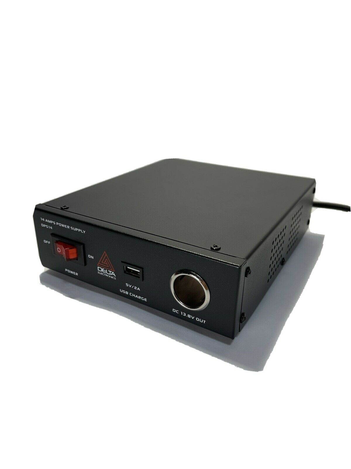DELTA DPS14 14 Amp 12-13.8v AC/DC Power Supply w/ USB CIG LIGHTER Ham CB Radio