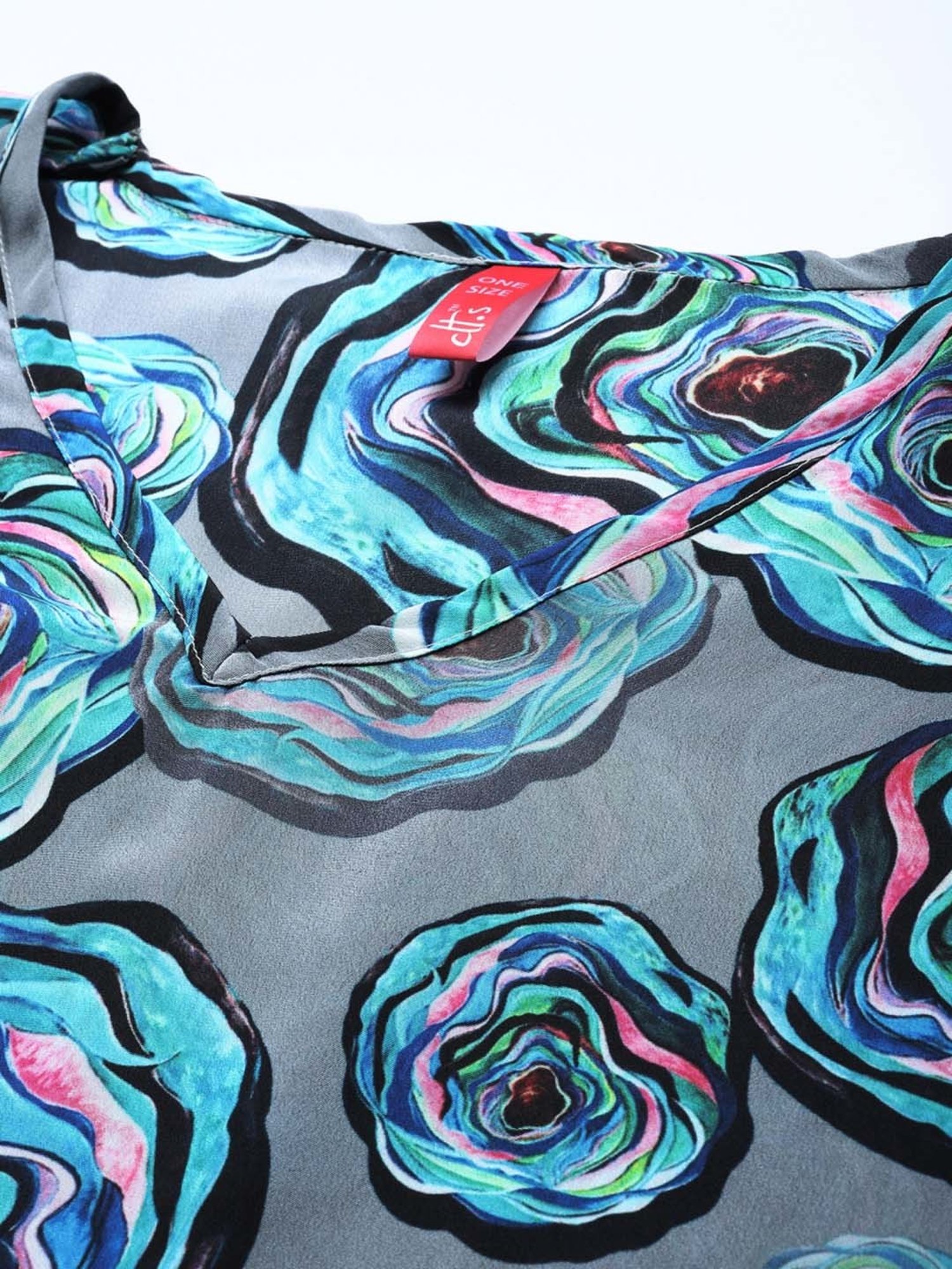 Clt.s Grey Floral Print Kaftan