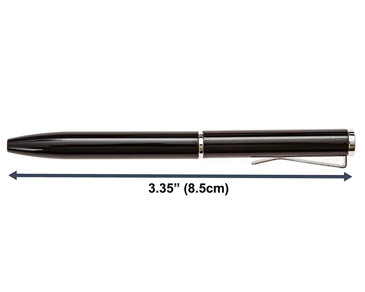 NarwhalCo Set of 2 Black Small Pens (3.35") for Pocket, Wallet, Planner, Purse or Passport