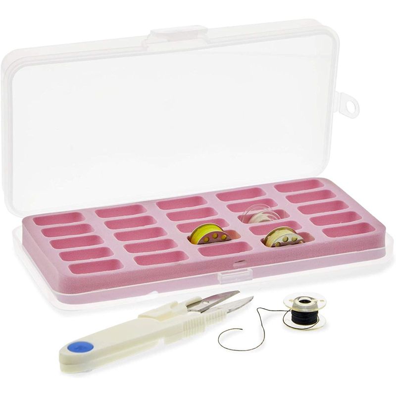 Bright Creations 3 Pack Bobbins Organizer with EVA Cushion for Sewing, 30 Grids (7.15 x 3.5 x 1.15 in)