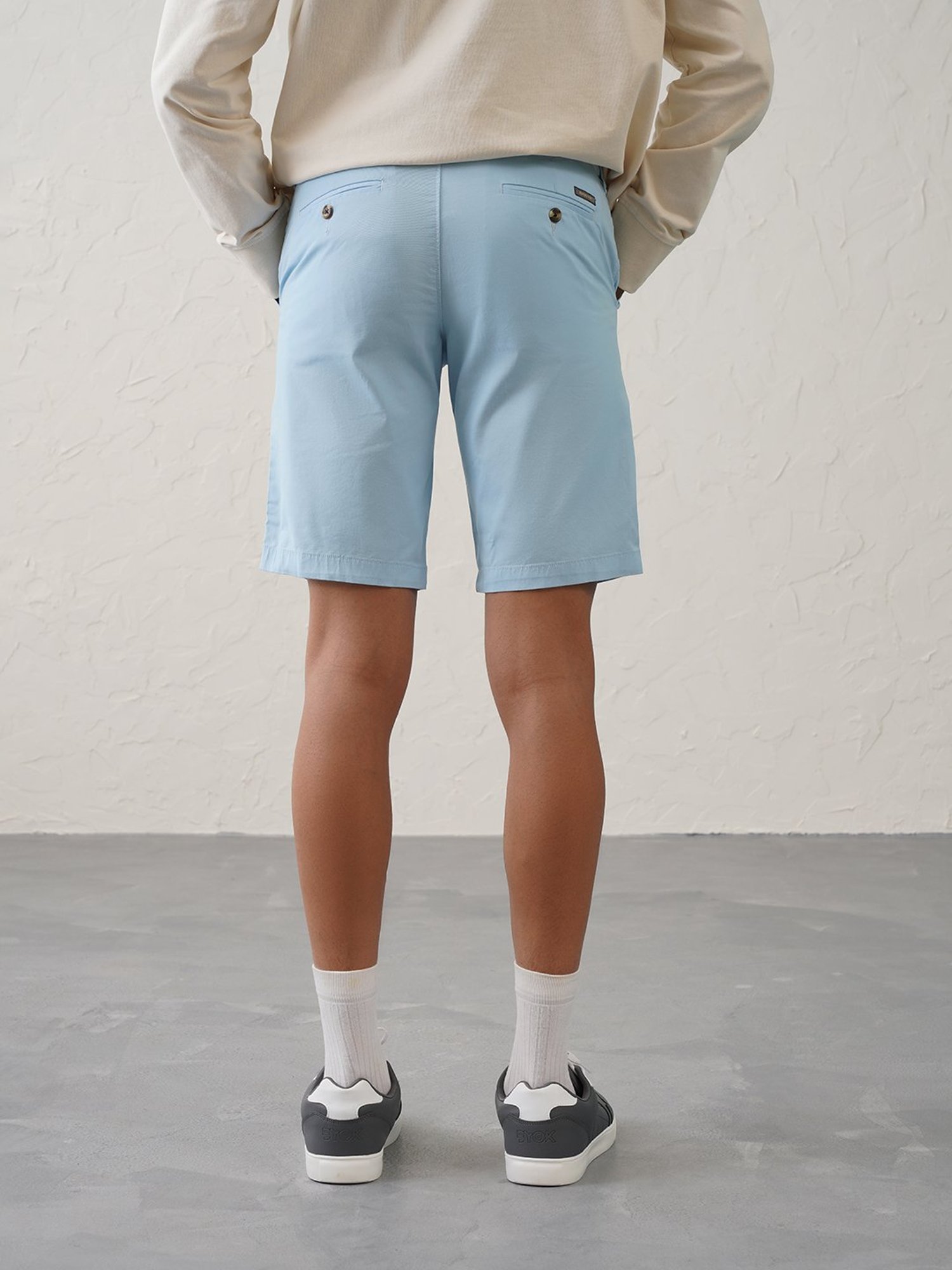 MinusOne Light Blue Regular Fit Shorts