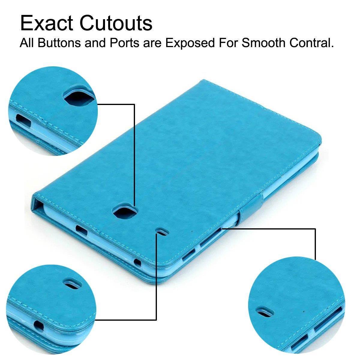 Galaxy Tab E 8.0 Case, Newshine PU Leather Magnetic Closure Flip Stand Wallet Cover with Auto Wake Up/Sleep Feature for Samsung Galaxy Tab E 8.0'' 2016 Released Tablet SM-T377/T375/T378 (Blue)