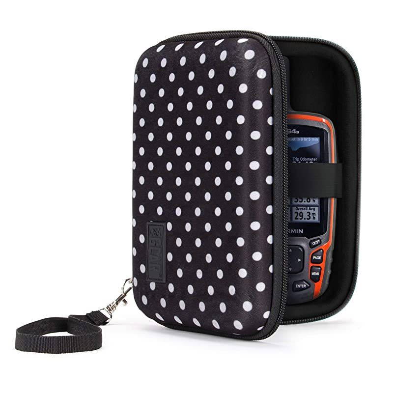 Travel Electronics Organizer 65 Inch Zipper Case with Hard Shell Case Exterior and Accessory Pocket Charger Organizer Accessory Organizer Cable Travel Organizer and More Polka Dot
