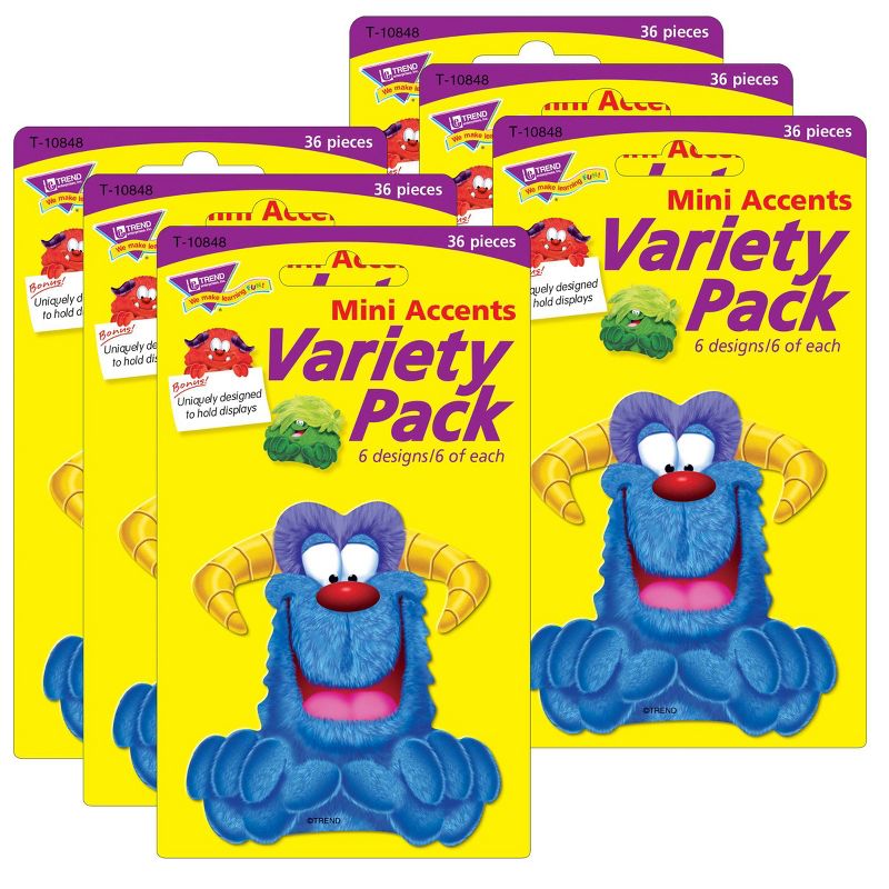 6pk 36 per Pack Furry Friends Mini Accents Variety Pack - TREND
