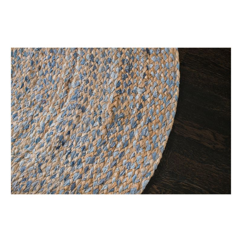Kerala Denim & Jute Area Rug Round (4'x4') - Anji Mountain