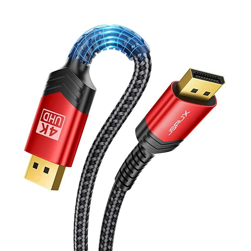 DisplayPort to DisplayPort Cable 10ft  12 DP Cable 4K60Hz 2K165Hz 2K144Hz GoldPlated Braided Ultra High Speed DisplayPort Cord for Laptop PC TV etc Gaming Monitor DP Cable Red