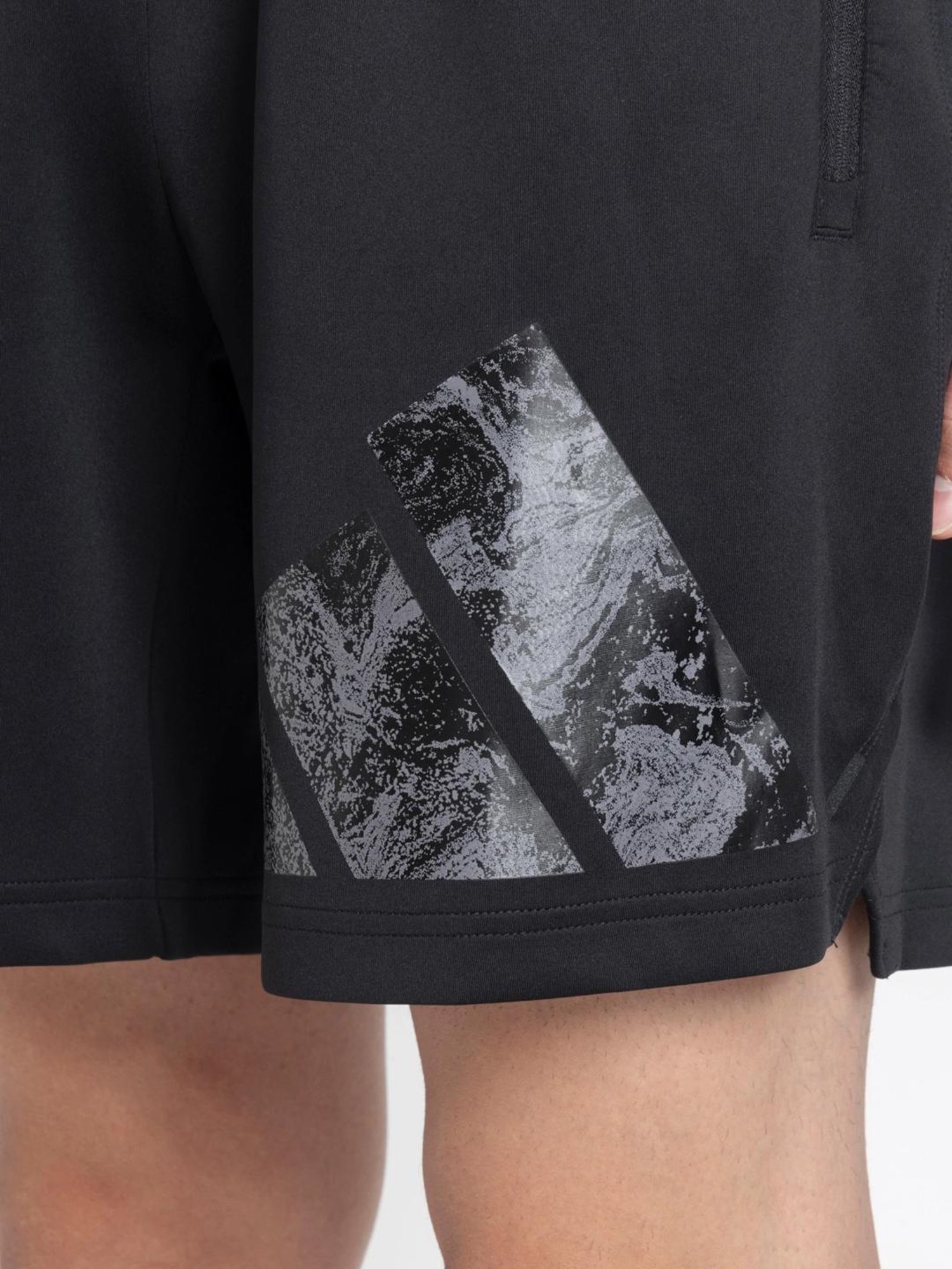 Adidas Black Regular Fit Printed Sports Shorts