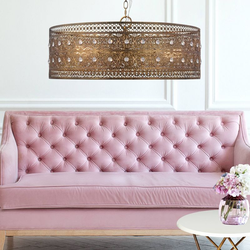 23.5" 3-Light Bryar Chandelier Brass/Crystal - River of Goods