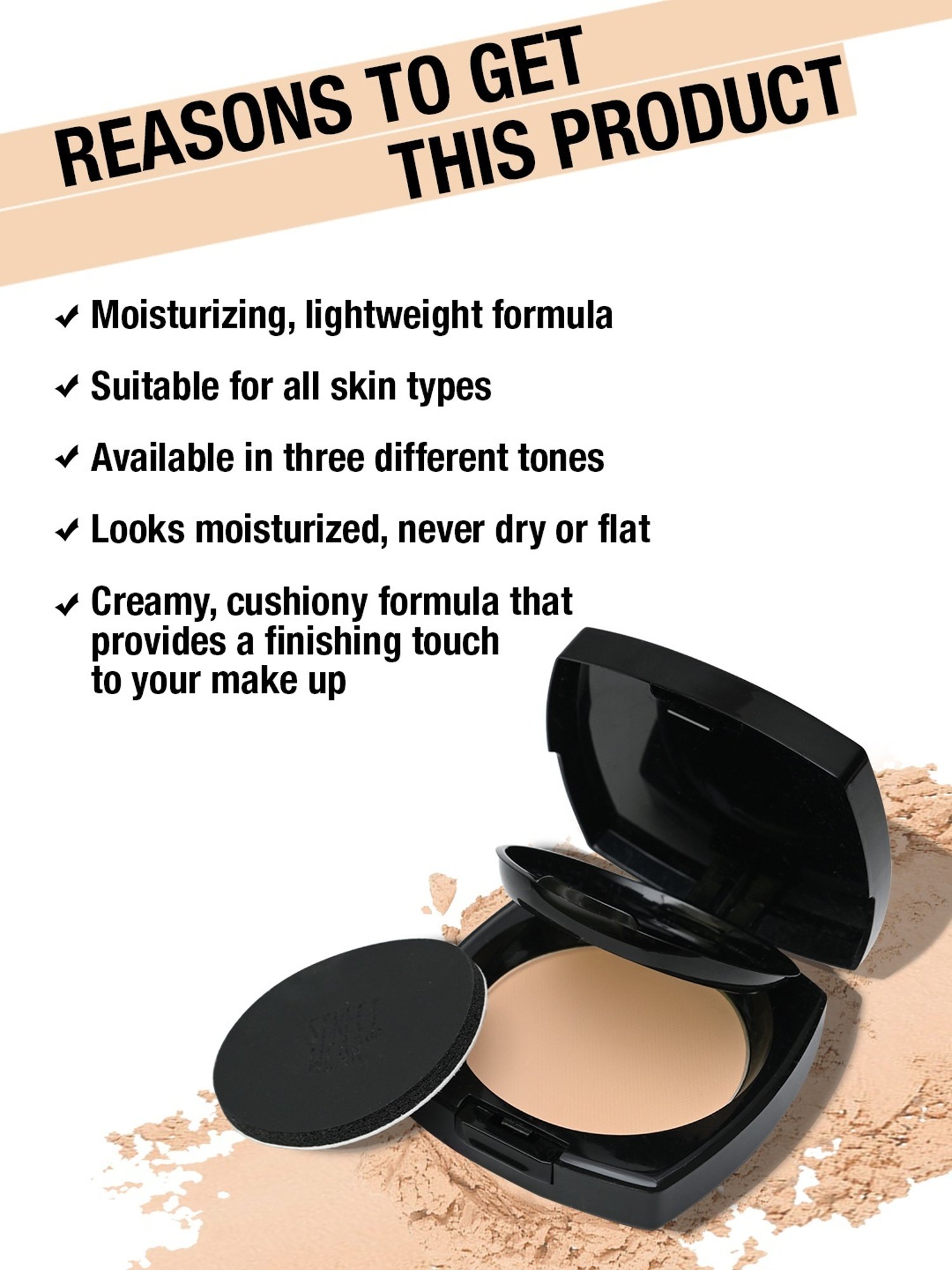 Glam21 HD Oil Control Compact Powder 03 Chestnut - 20 gm