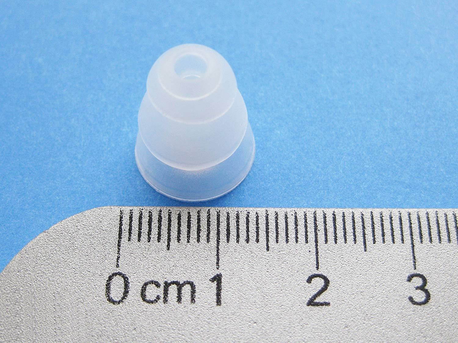 4 Pcs: 2 Small (S) and 2 Large (L) Clear Triple Flange Earbuds-Eartips Set for Etymotic etyBLU2, ER-4, hf5, hf3, hf2, mc5, mc3, mc2, and ETY kids In Ear Stereo Earphones Headset