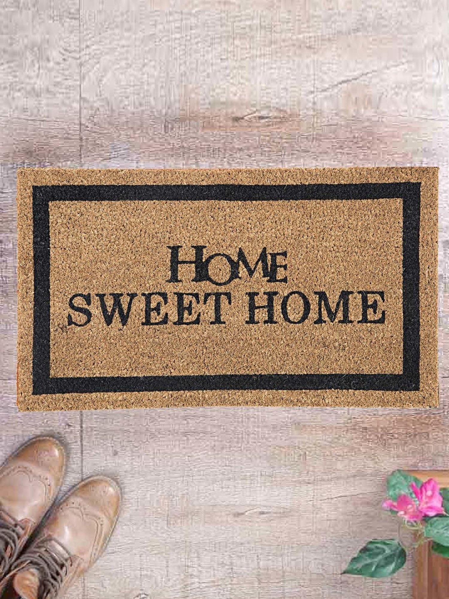 SWHF Home sweet home Brown & Black Pvc Medium Door & Floor Mat