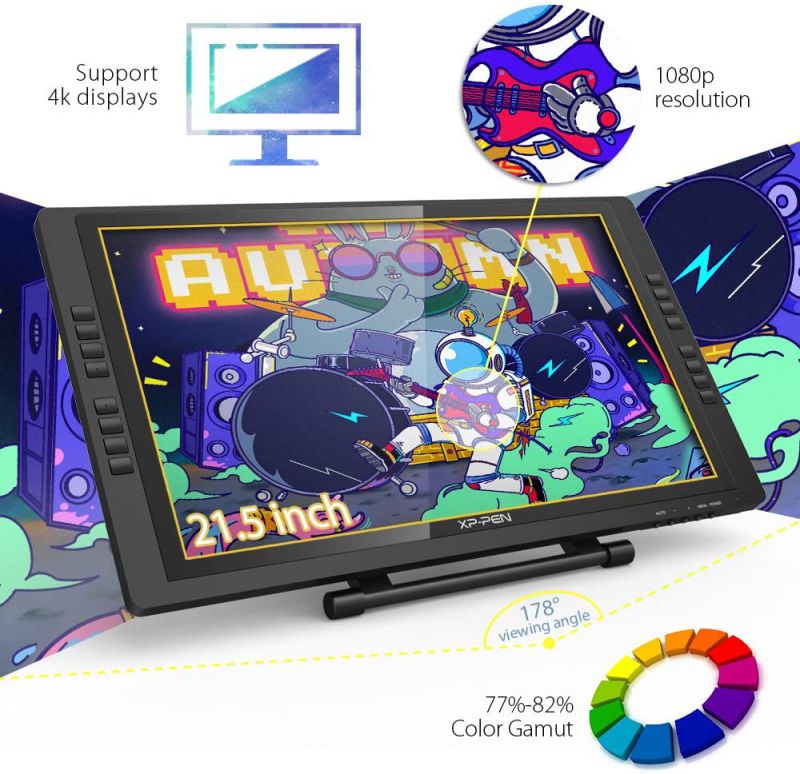 XP-PEN Artist22E Pro Drawing Pen Display Graphic Monitor IPS Monitor 8192 Level Pen Pressure Drawing Pen Tablet Dual Monitor with 16 Express Keys and Adjustable Stand 21.5 Inch