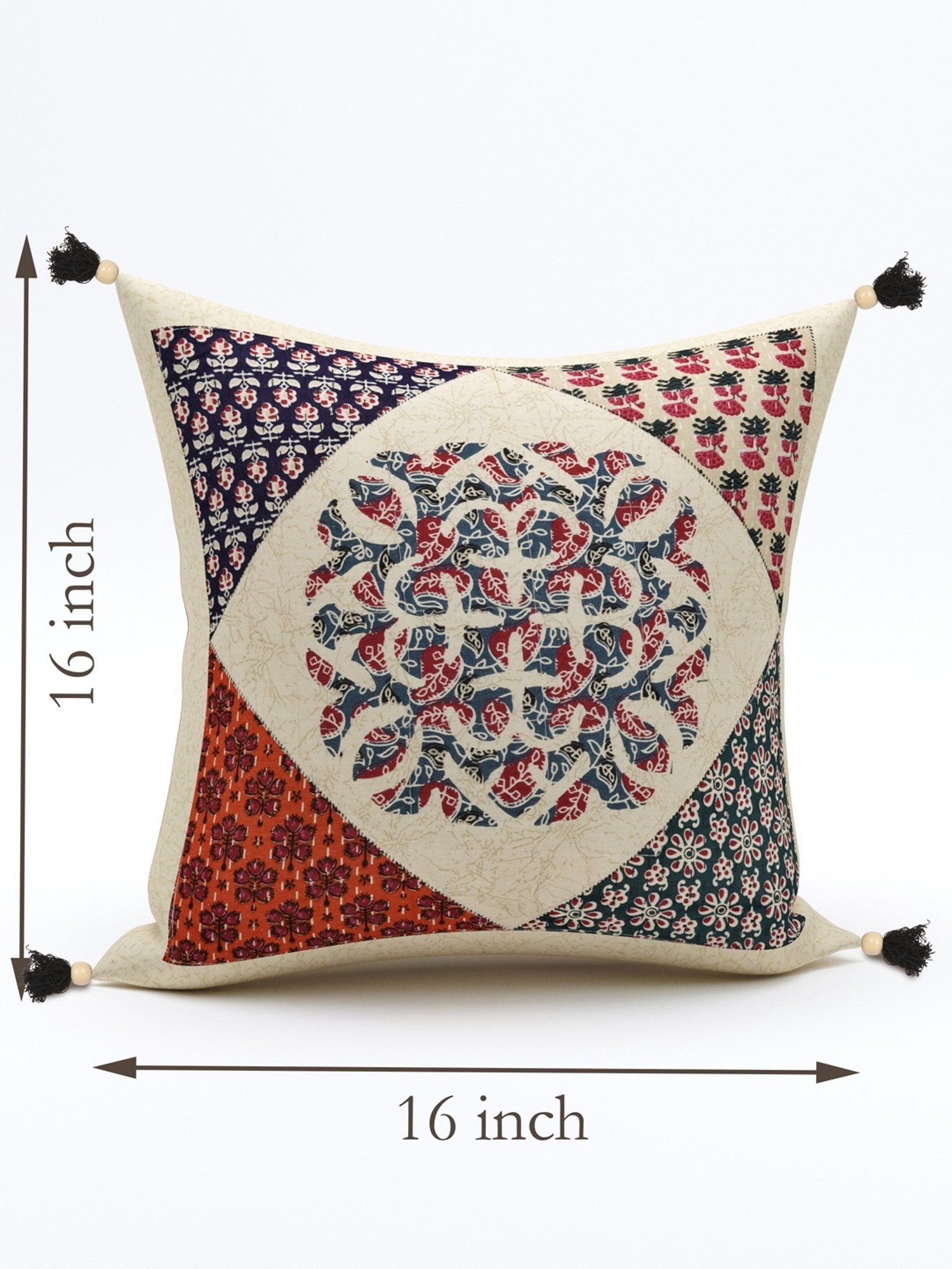 Living Roots Jaipuri Multicolor Cotton Cushion Covers - Set of 5
