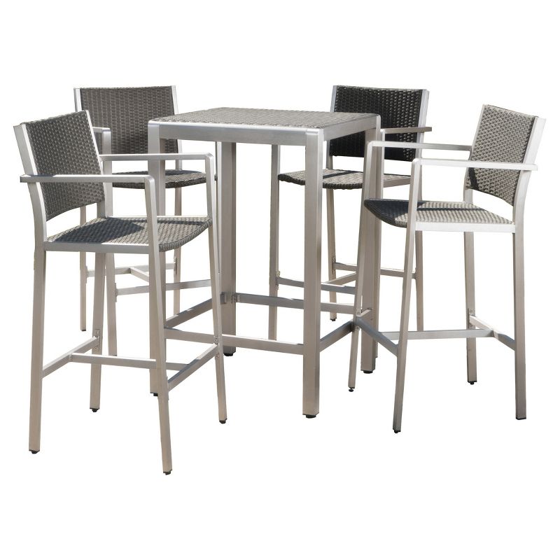 La Sola 3pc Metal Bistro Set - Black/Bronze - Christopher Knight Home
